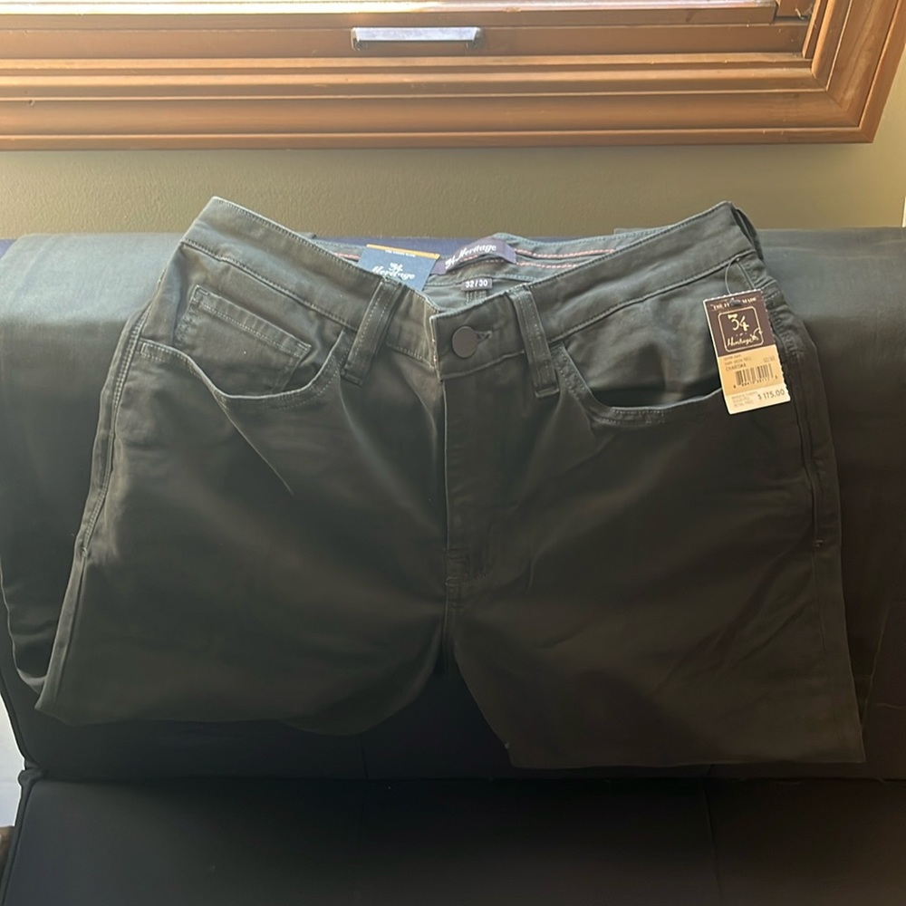 34 Heritage Dark Green Twill Jeans - NWT